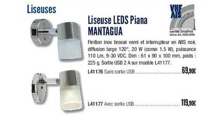 liseuse leds piana mantagua