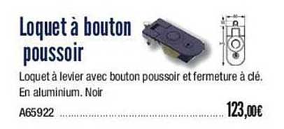 loquet à bouton poussoir