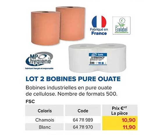 lot de 2 bobines pure ouate