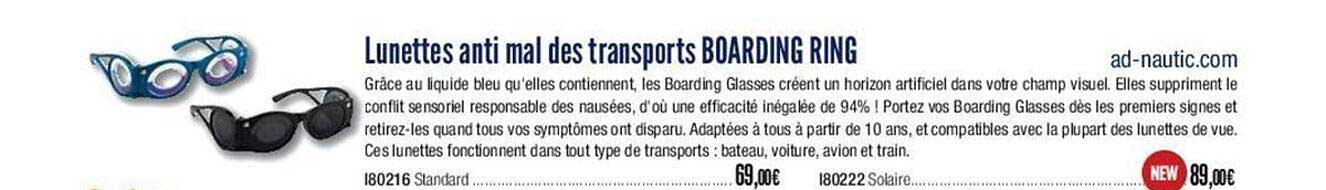 Lunettes Anti Mal Des Transports Boarding Ring