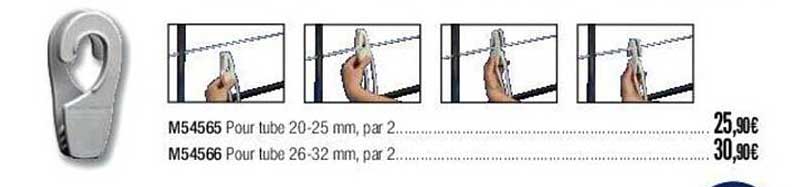 m54565 pour tube 20-25 mm, par 2, m54566 pour tube 26-32 mm, par 2