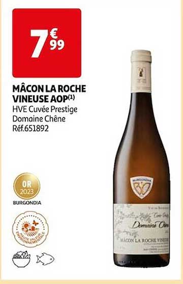 mâcon la roche vineuse aop hve cuvée prestige domaine chêne