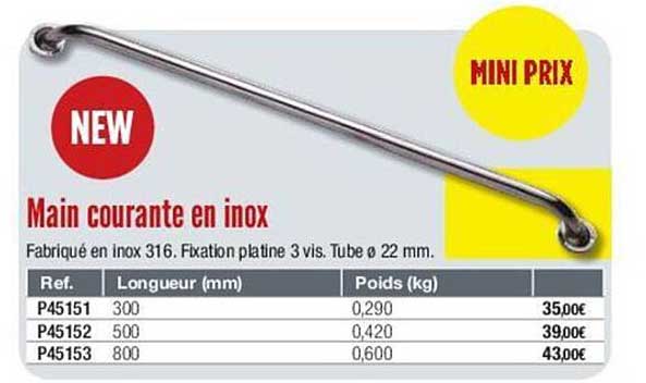 main courante en inox