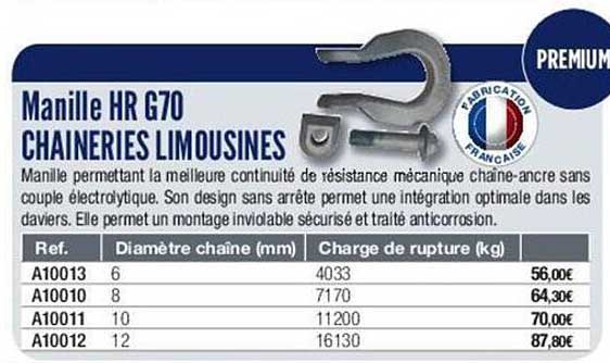 manille hr g70 chaineries limousines