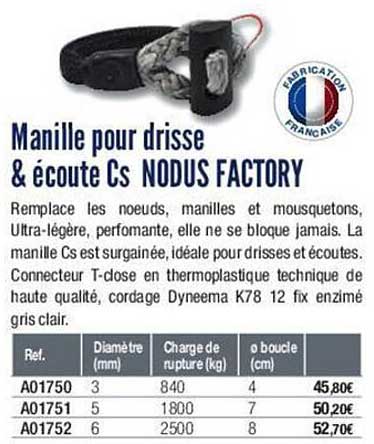 manille pour drisse & écoute cs nous factory