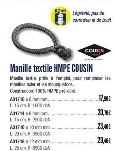 manille textile hmpe cousin