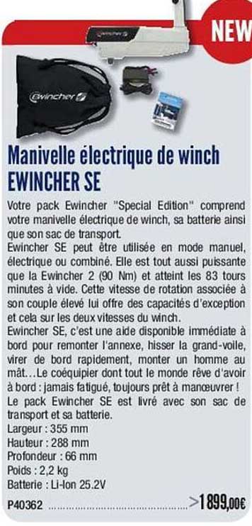 manivelle électrique de winch ewincher se
