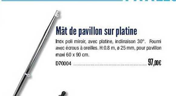 mât de pavillon sur platine
