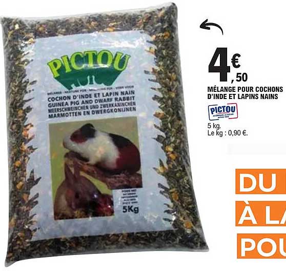 mélange pour cochons d'inde et lapins nains