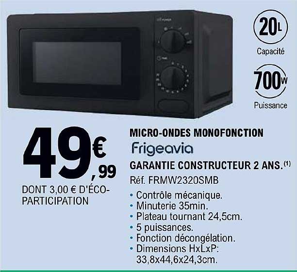 micro-ondes monofonction frigeavia