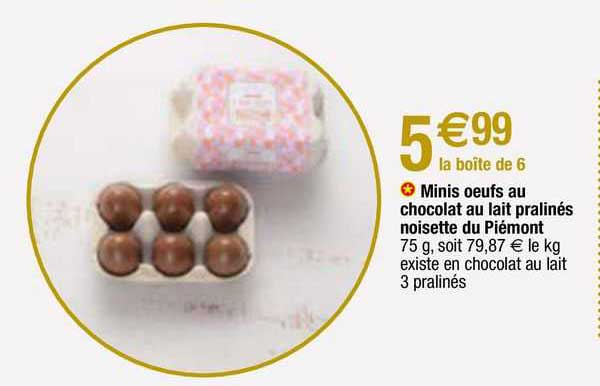 minis œufs au chocolat au lait pralinés noisette du piémont
