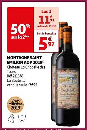 montagne saint émilion aop 2019 château la chapelle des tours