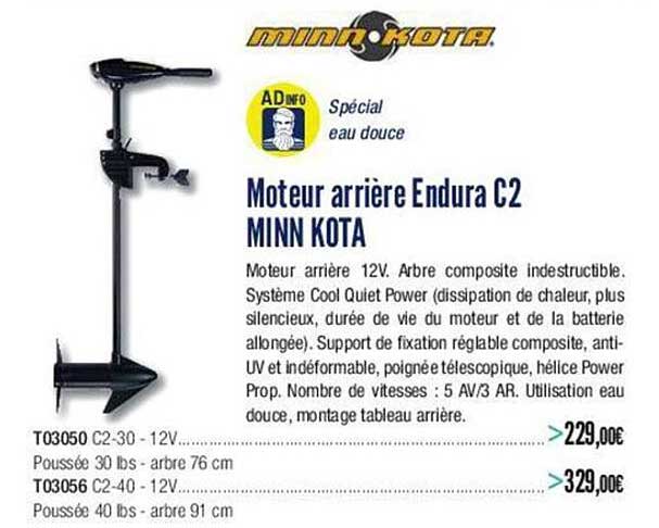moteur arrière endura C2 minn kota