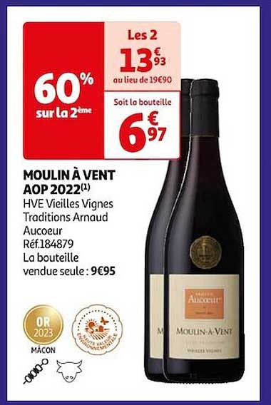 moulin à vent aop 2022 hve vieilles vignes traditions arnaud aucoeur