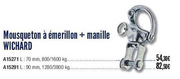 mousqueton à émerillon + manille wichard