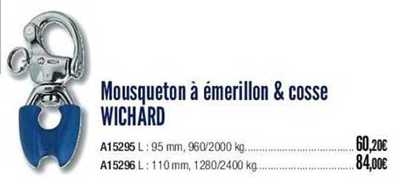 mousqueton à émerillon & cosse wichard