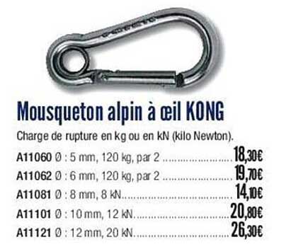 mousqueton alpin à œil kong