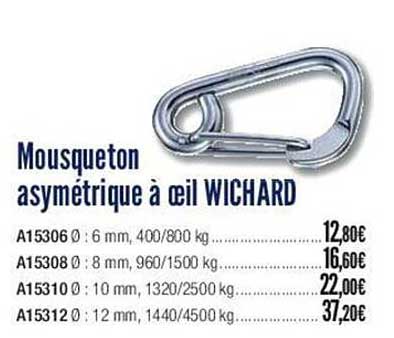 mousqueton asymétrique à œil wichard