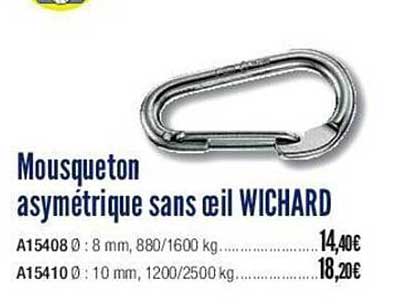 mousqueton asymétrique sans œil wichard