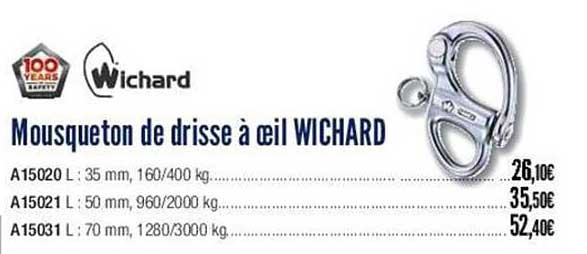 mousqueton de drisse à œil wichard