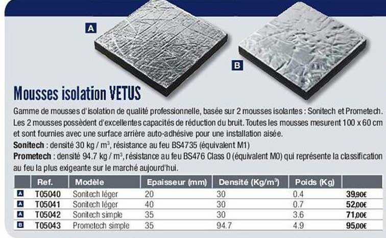 mousses isolation vetus