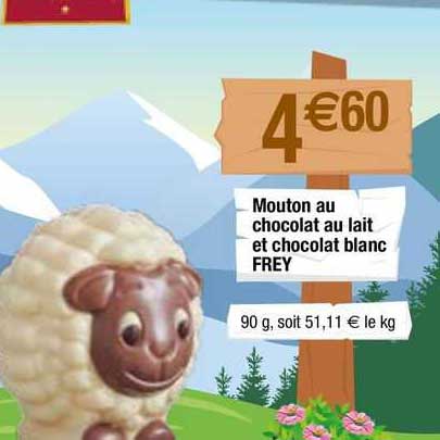 Mouton Au Chocolat Au Lait Et Chocolat Blanc Frey