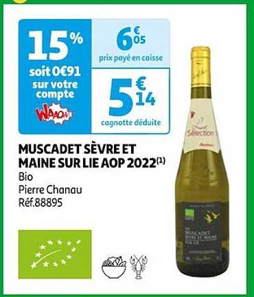 muscadet sèvre et maine sur lie aop 2022 bio pierre chanau