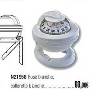 N21958 Rose Blance Collerette Blanche