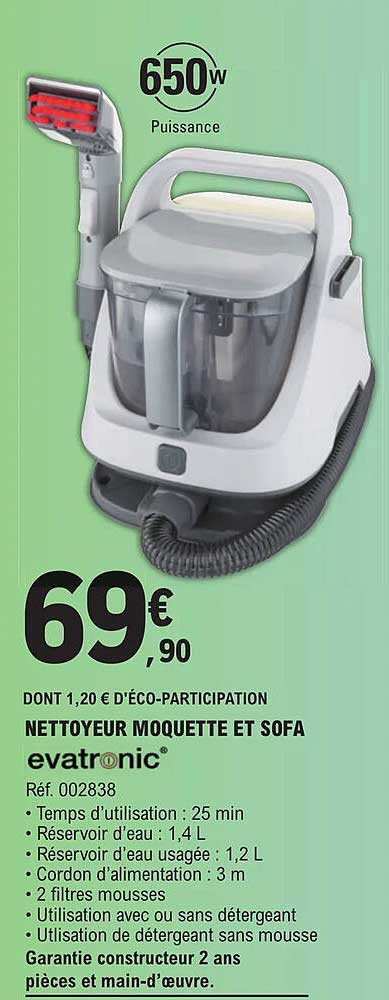 nettoyeur moquette et sofa evatronic