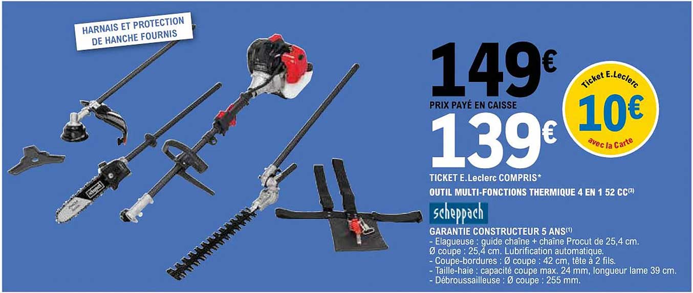 Outil Multifonctions Thermique 4 En 1 52 Cc Scheppach