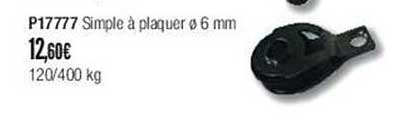 p17777 simple à  plaquer ø 6 mm