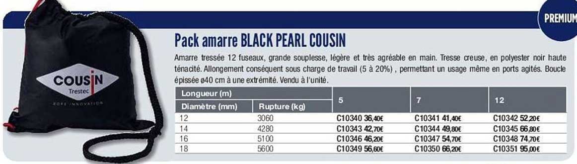 pack amarre black pearl cousin