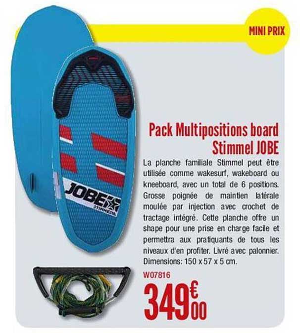 pack multipositions board stimmel jobe