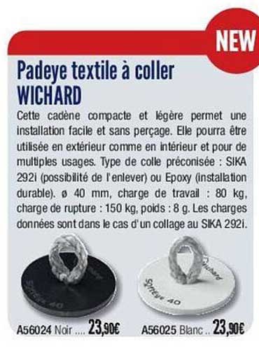 padeye textile à coller wichard