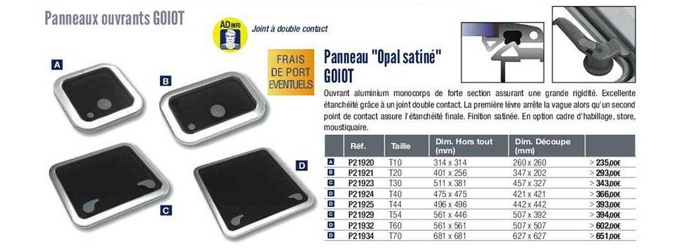 panneau "opal satiné" goiot
