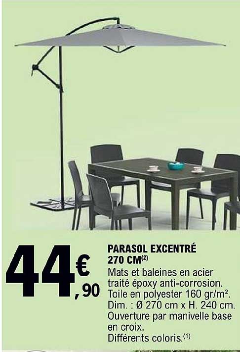 parasol excentré 270 cm