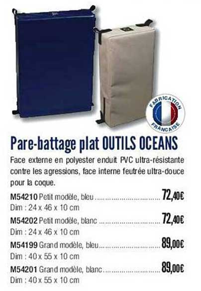 pare-battage plat outils océans
