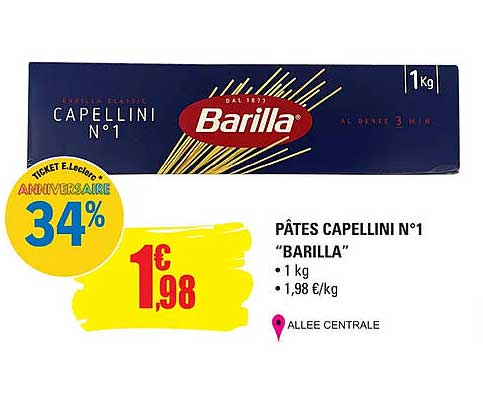 Pâtes Capellini N°1 "barilla"