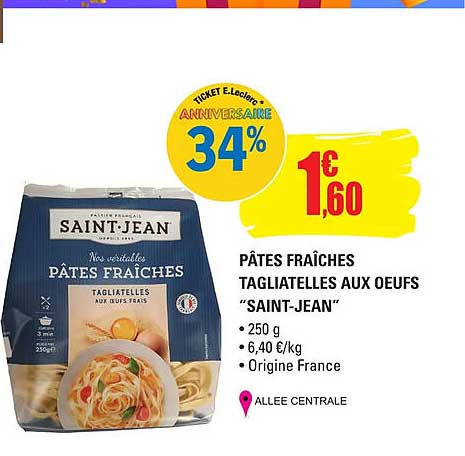 pâtes fraîches tagliatelles aux œufs "saint-jean"