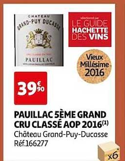 Pauillac 5ème Grand Cru Classé Aop 2016 Château Grand-puy-ducasse