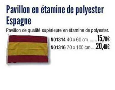 Pavillon En étamine De Polyester Espagne
