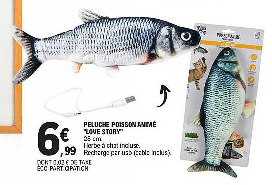 peluche poisson animé "love story"