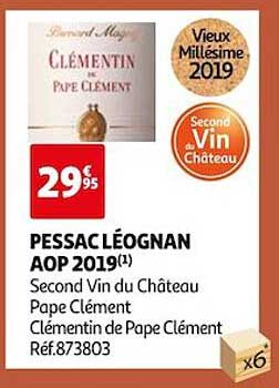 pessac léognan aop 2019 second vin du château pape clément clémentin de pape clément