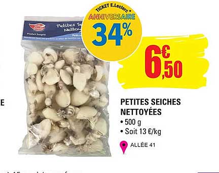 petites seiches nettoyées