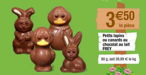 petits lapins ou canards au chocolat au lait frey