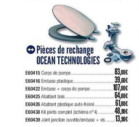 pièces de rechange océan technologies