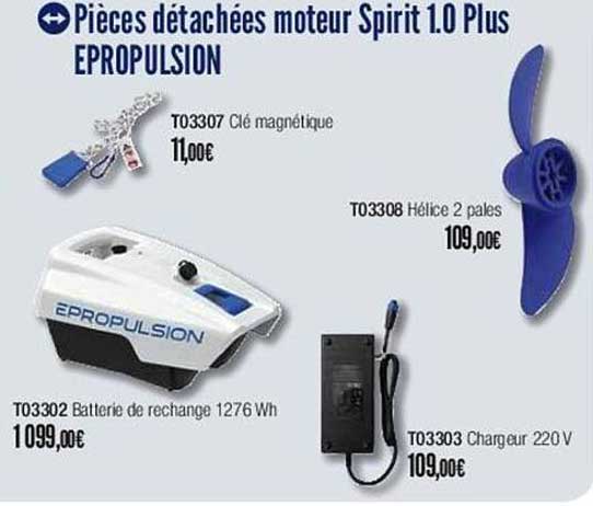 pièces détachées moteur spirit 1.0 plus epropulsion