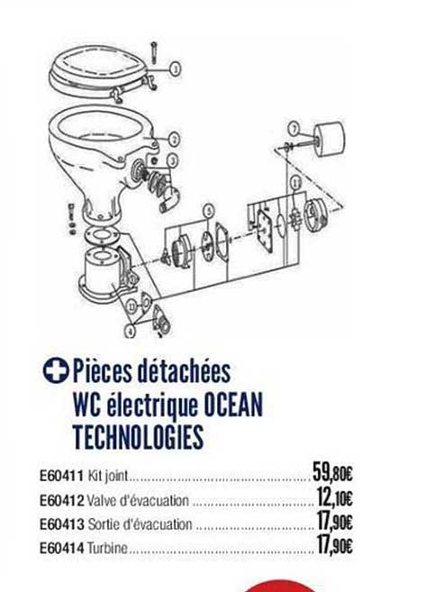 pièces détachées wc électrique océan technologies
