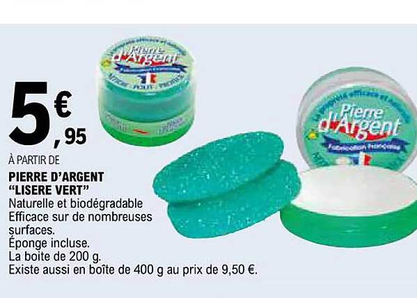 pierre d'argent "lisere vert"