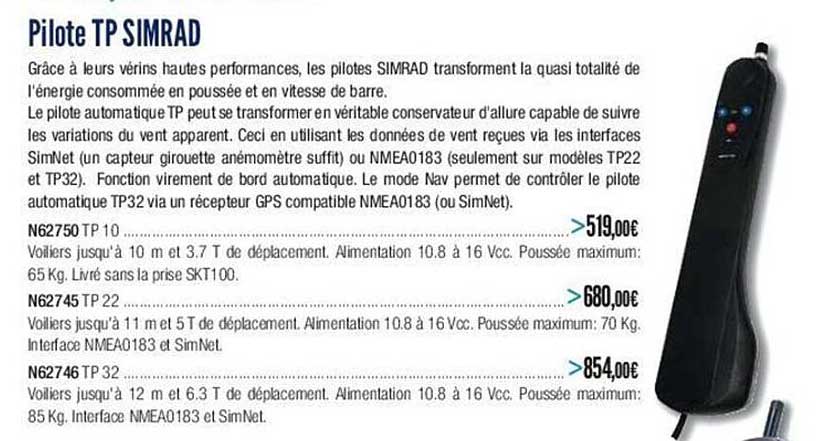 pilote tp simrad